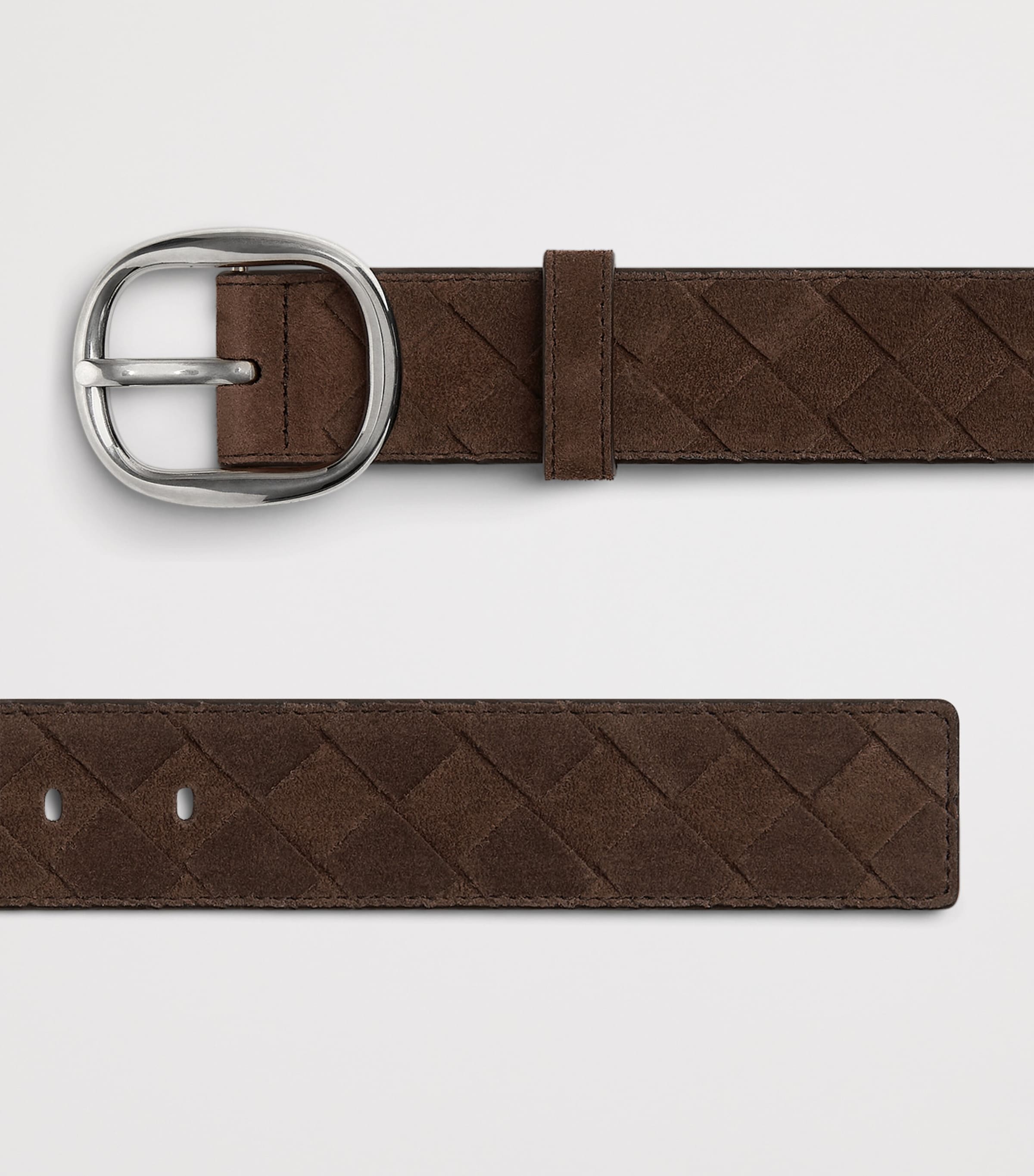Bottega Veneta Brown Suede Intrecciato Belt | Harrods US