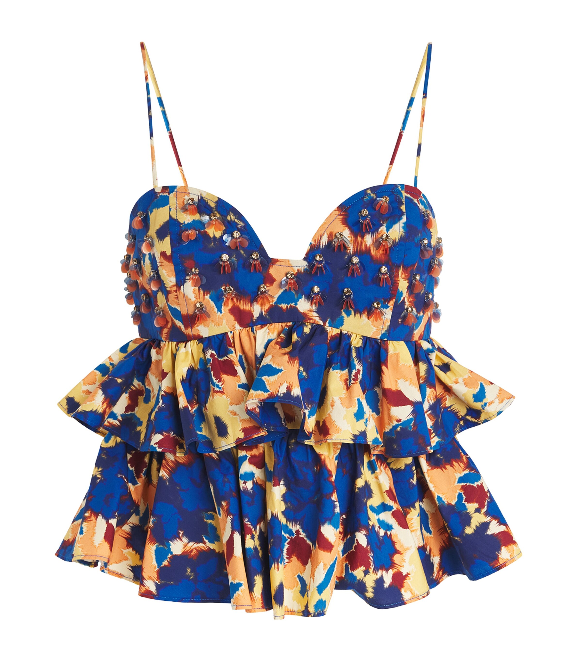 Ulla Johnson Womens Embellished Lucia Top Wildflower Wldfl Image 1