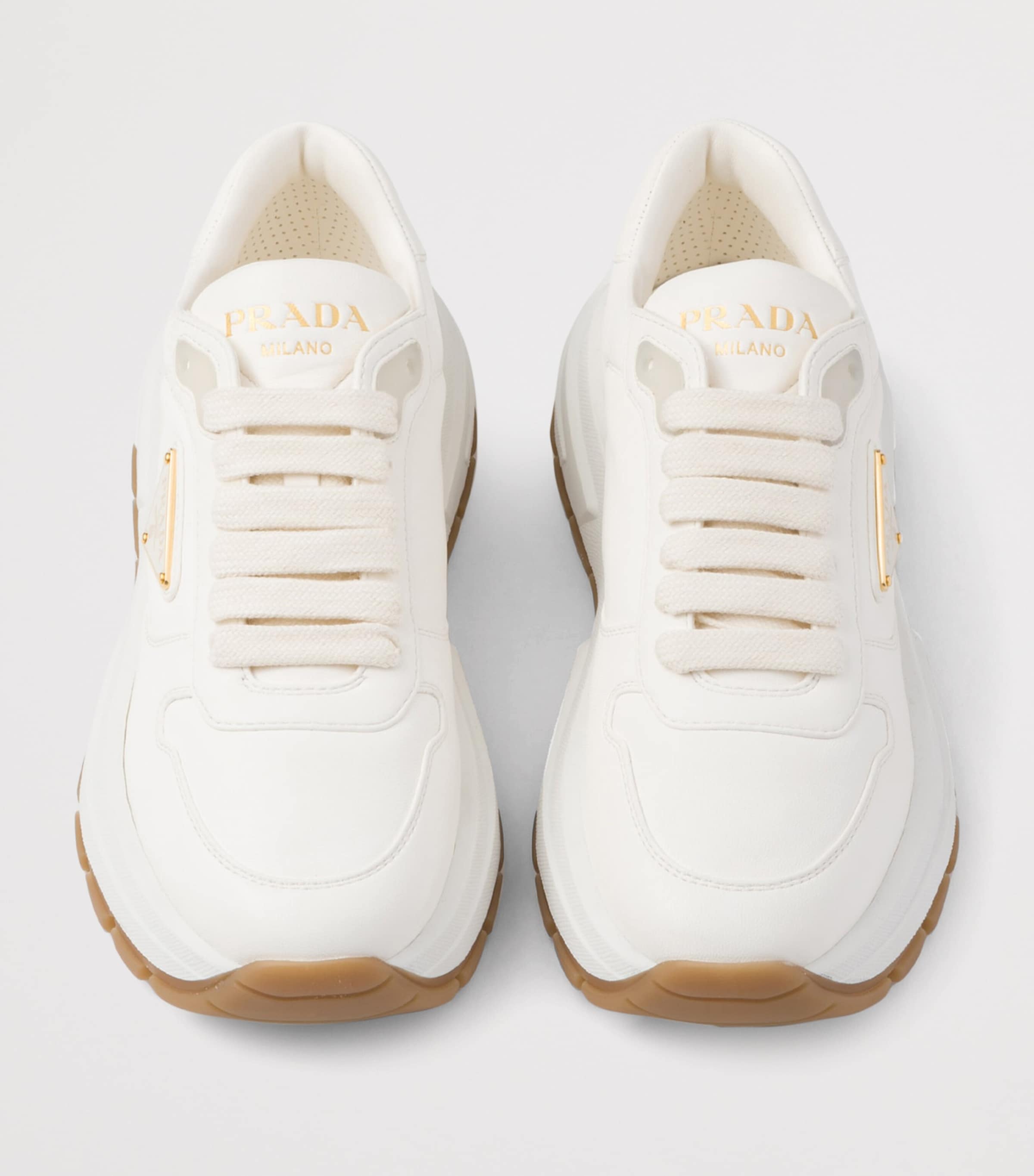 Prada Leather Triangle Sneakers Image 3