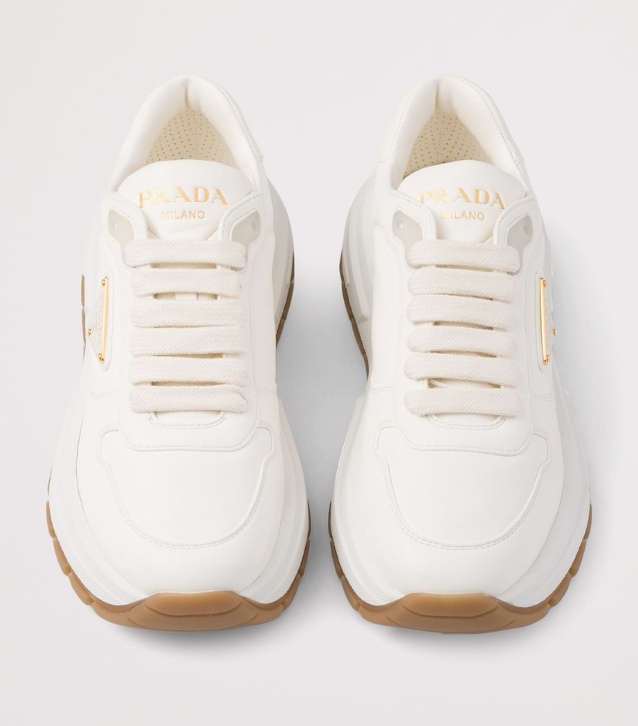 Prada Leather Triangle Sneakers Image 3