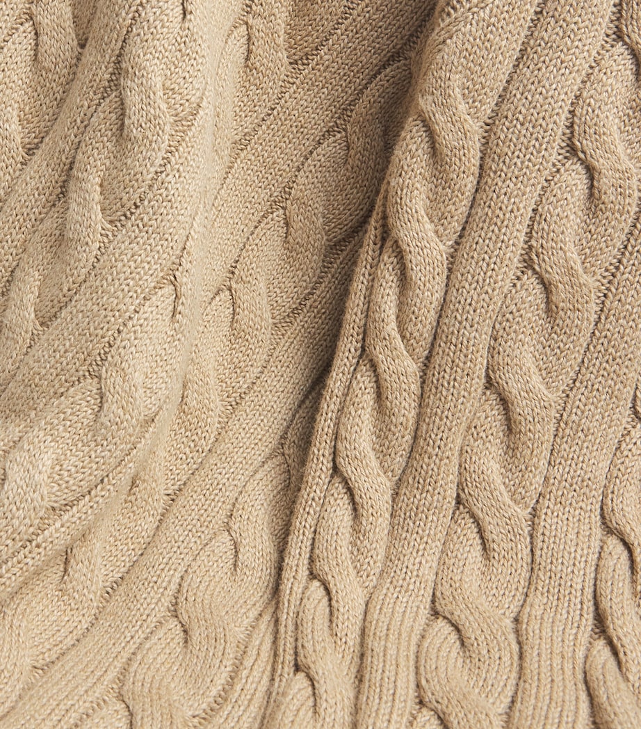 Cotton Cable-Knit Sweater BROWN Image 5