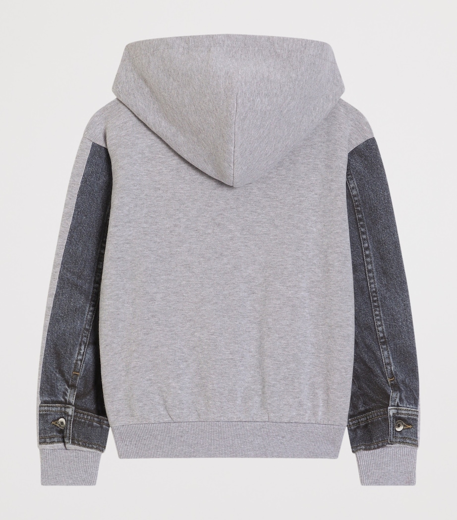 Dolce&Gabbana Kids Denim Print Zip-Up Hoodie (8-12+ Years) Combined Colou Image 2