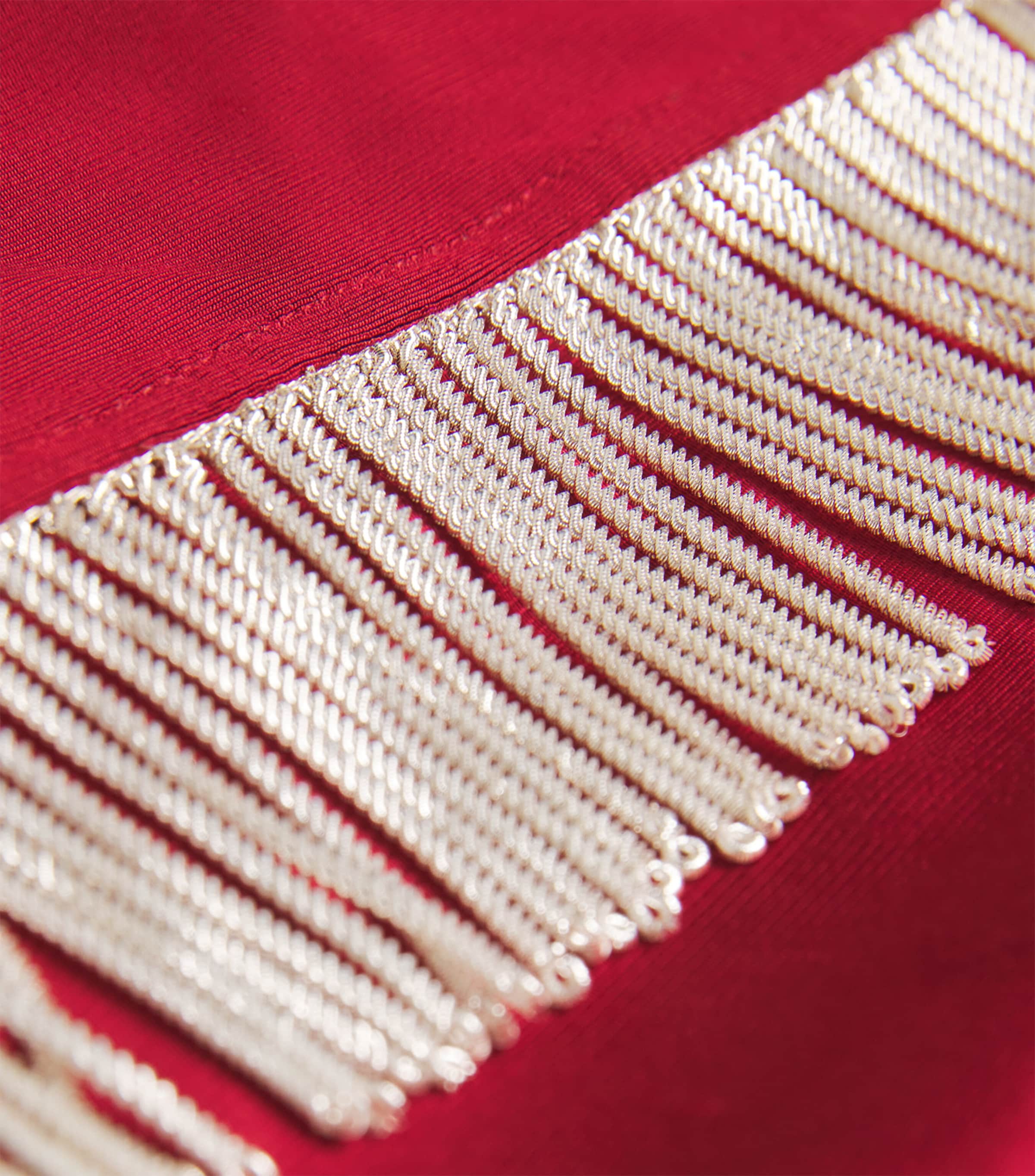 Tasselled Ring-Gathered Midi Dress P613 RUBY RED Image 5