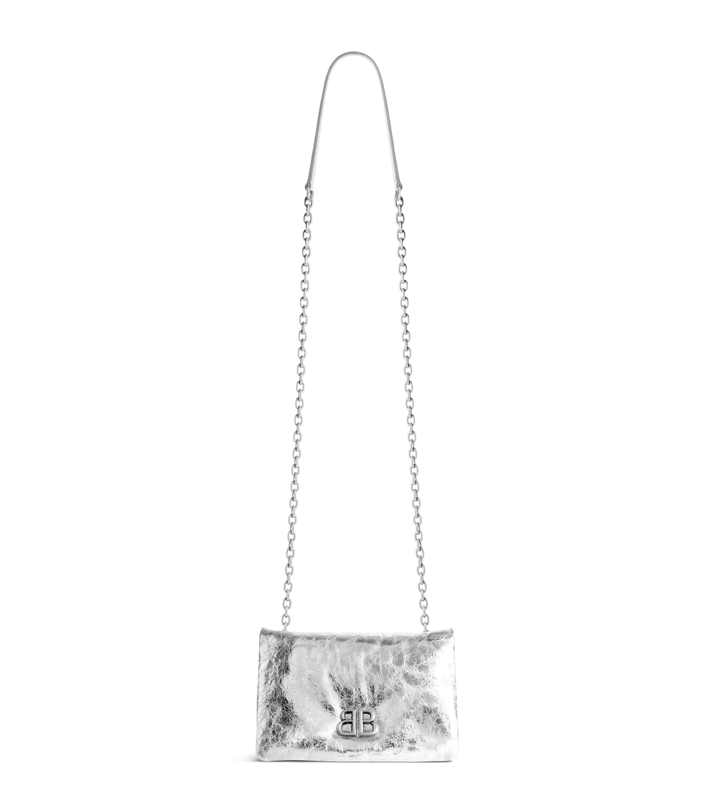 Balenciaga Metallic Leather Monaco Nano Shoulder Bag Image 1