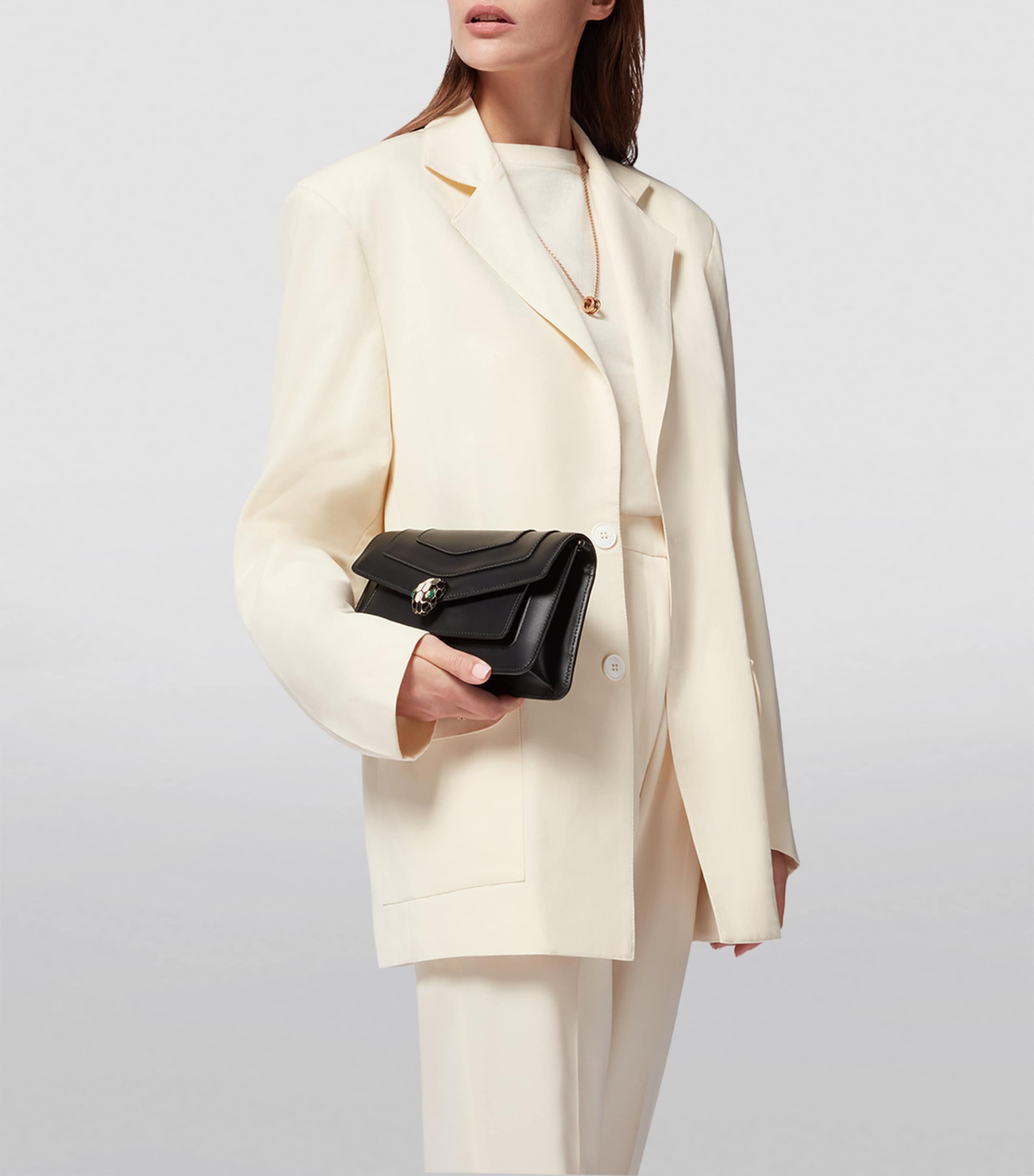 Serpenti Forever East-West Shoulder Bag BLACK Image 7