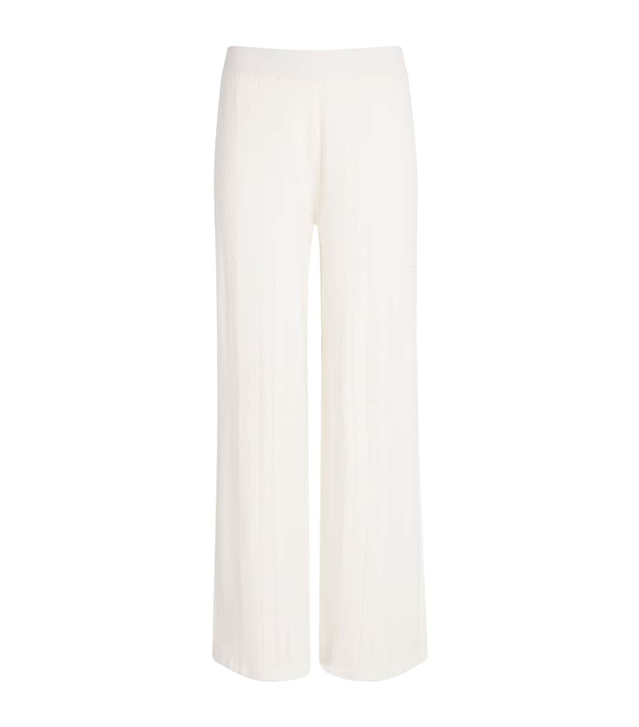 Eberjey Womens Pointelle Knitted Trousers Ivory Image 1