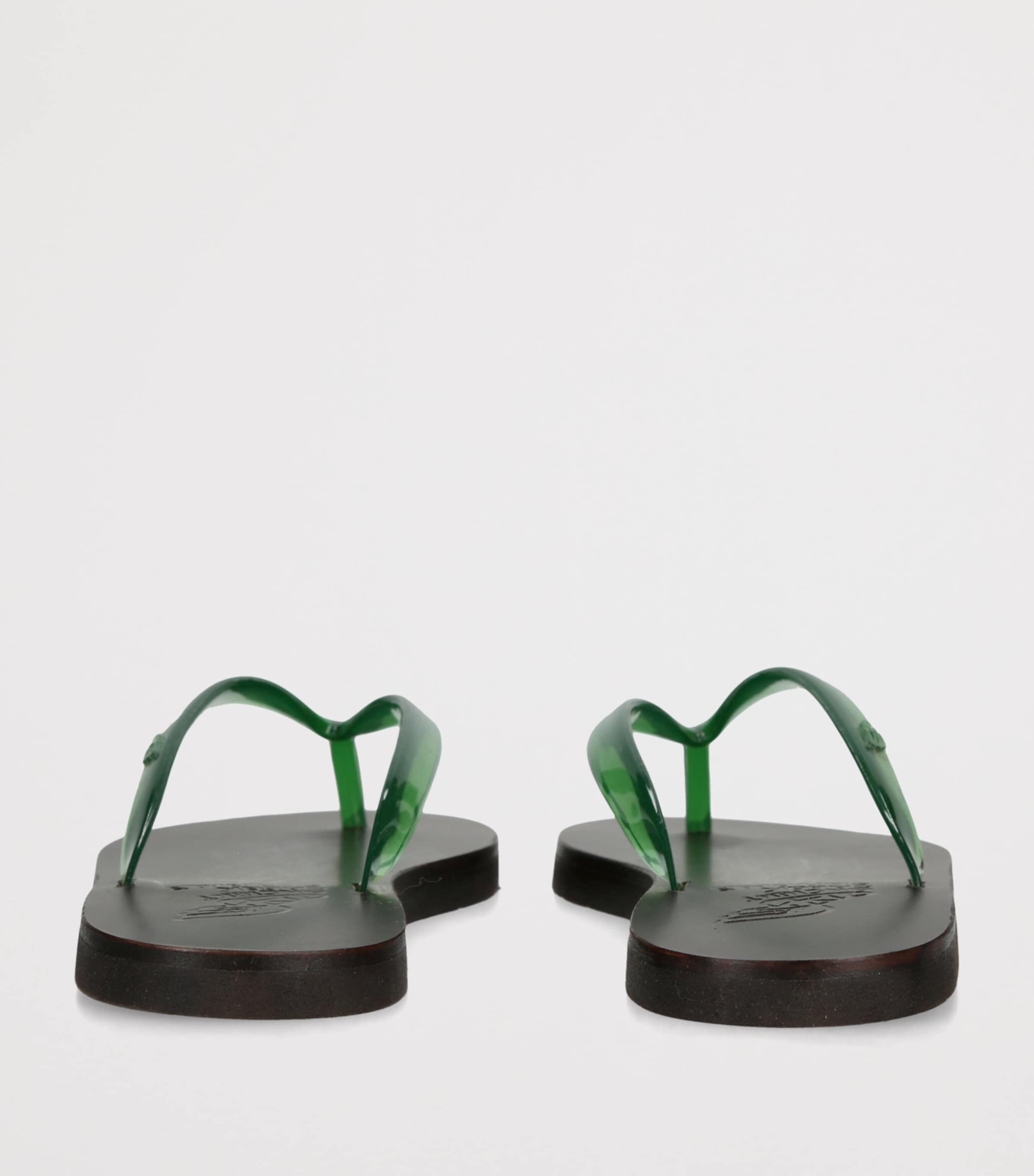Ancient Greek Sandals Jelly Saionara Flip Flops Green Comb Image 2