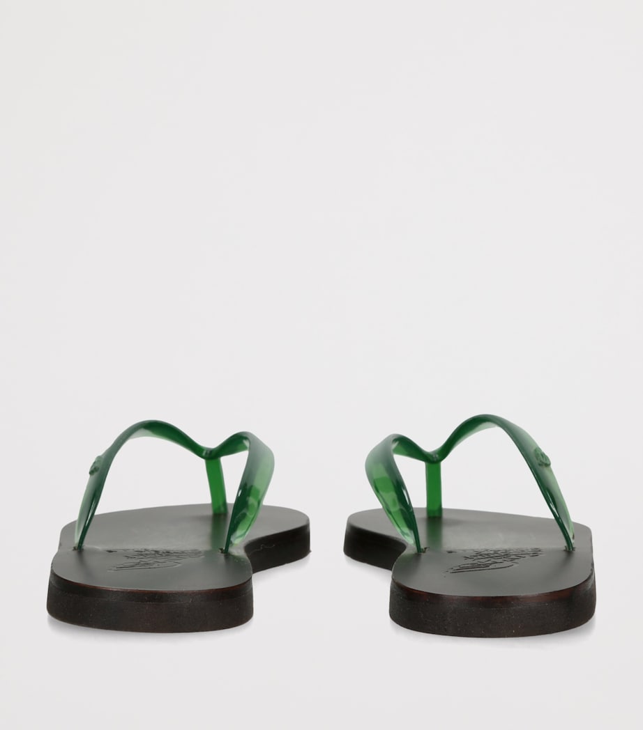 Ancient Greek Sandals Jelly Saionara Flip Flops Green Comb Image 2