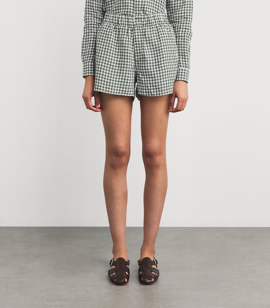 Linen The Boxer Shorts GREEN Image 3