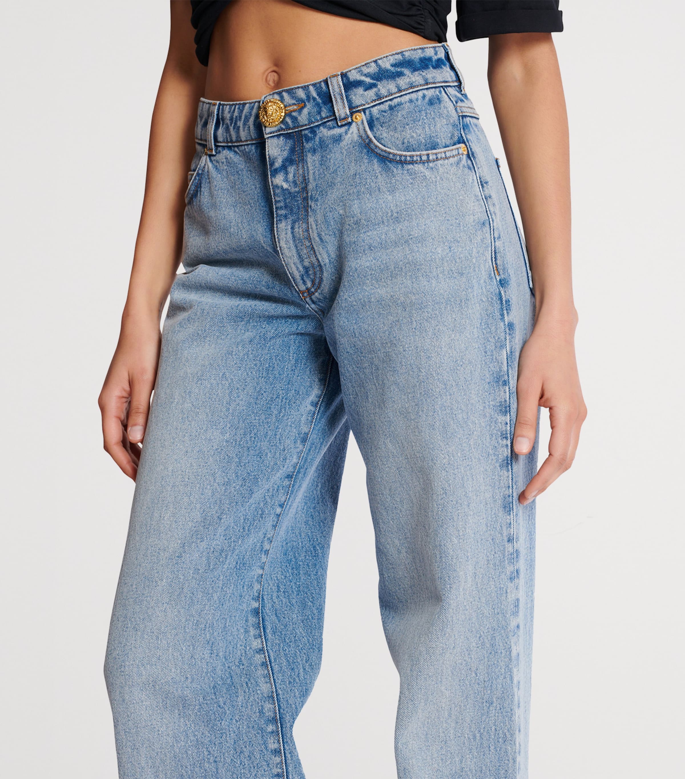 Straight-Leg Jeans 6AW BLEU JEAN DELAV Image 2