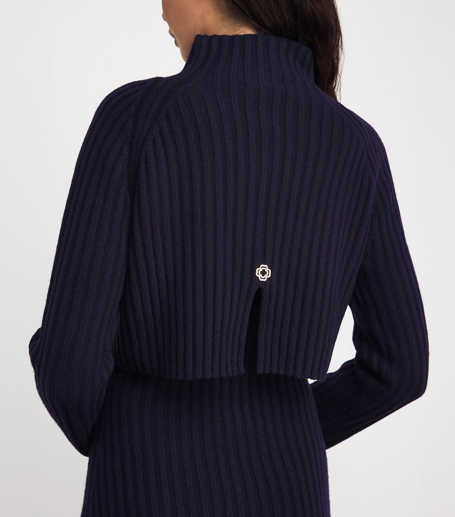 Wool Ribbed Maxi Dress NAVY Image 4