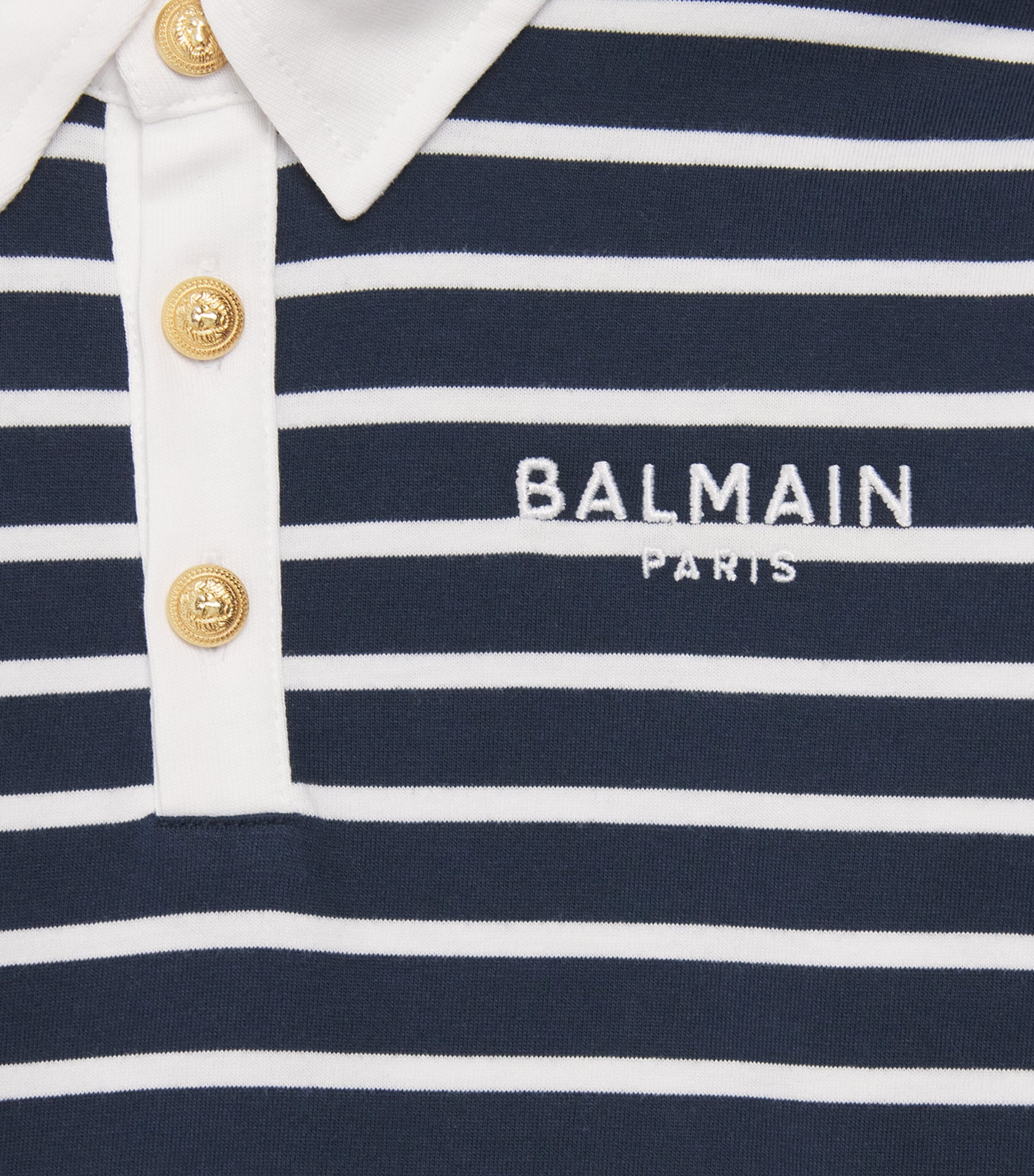 Cotton Stripe Polo Shirt (6-14 Years) 617BC BLUE/WHITE Image 3