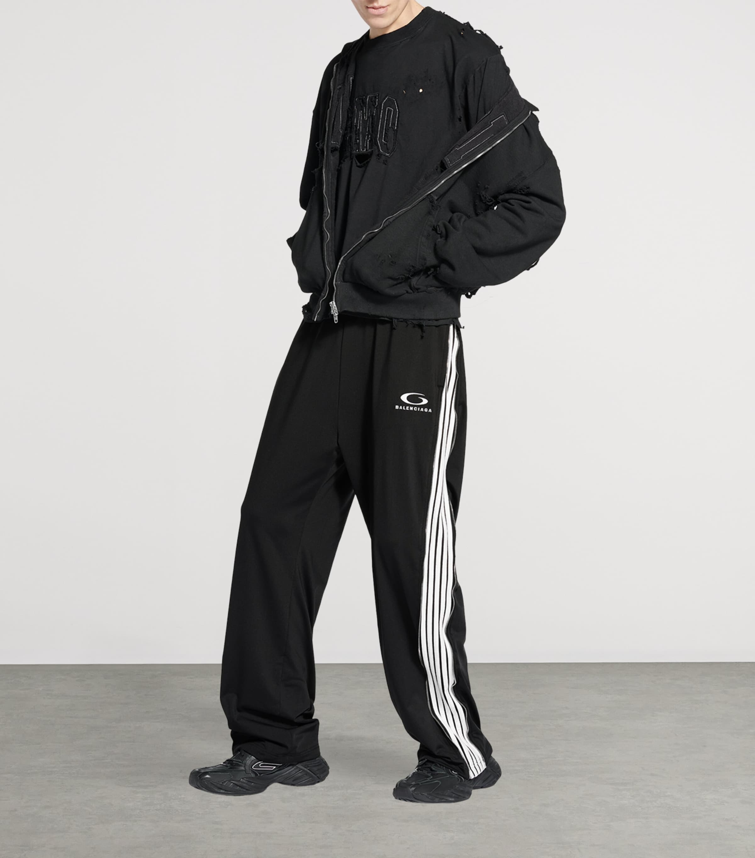 Balenciaga Black Zipped Sweatpants | Harrods US