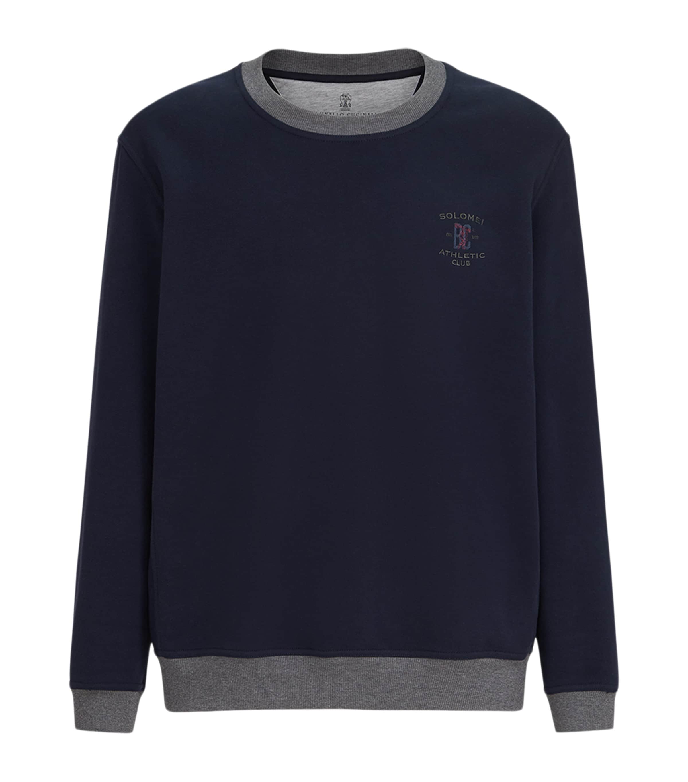 Brunello Cucinelli Mens Cotton Embroidered Sweatshirt Image 1