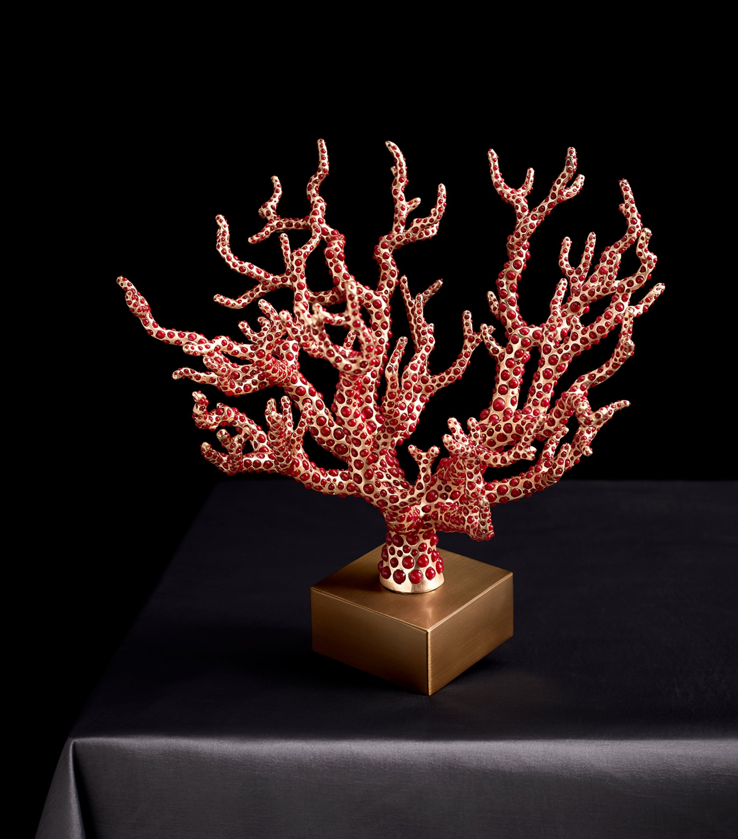 L'Objet Gold-Plated Cabochon Coral Centrepiece Image 4
