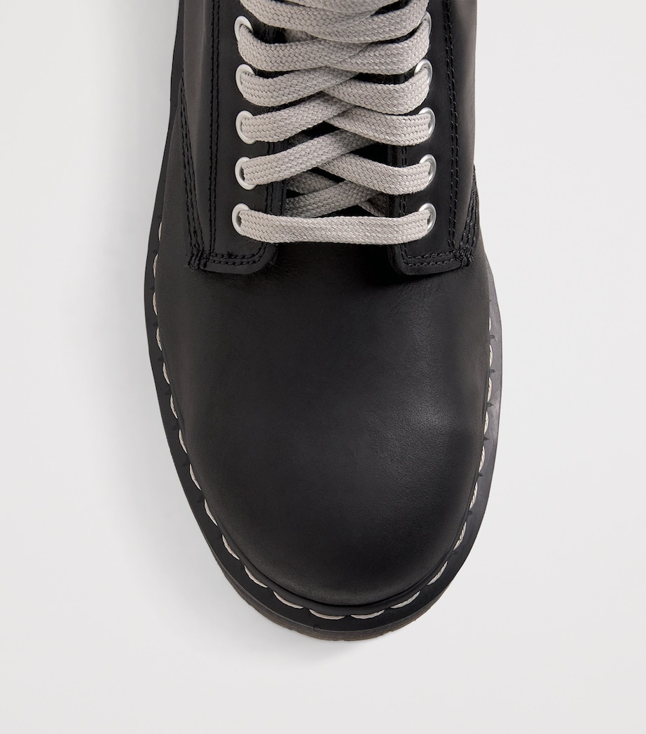 Rick Owens x Dr. Martens Leather Steel Toe Boots BLACK 09 Image 5