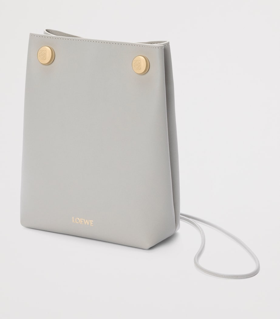 Leather Pebble Pouch Bag SHELL GREY Image 2