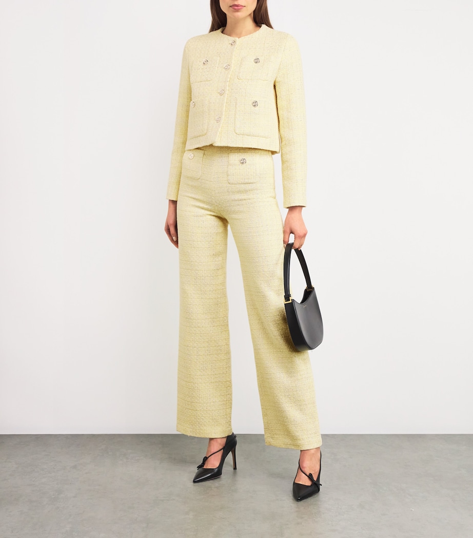 Tweed Cropped Jacket YELLOW Image 2