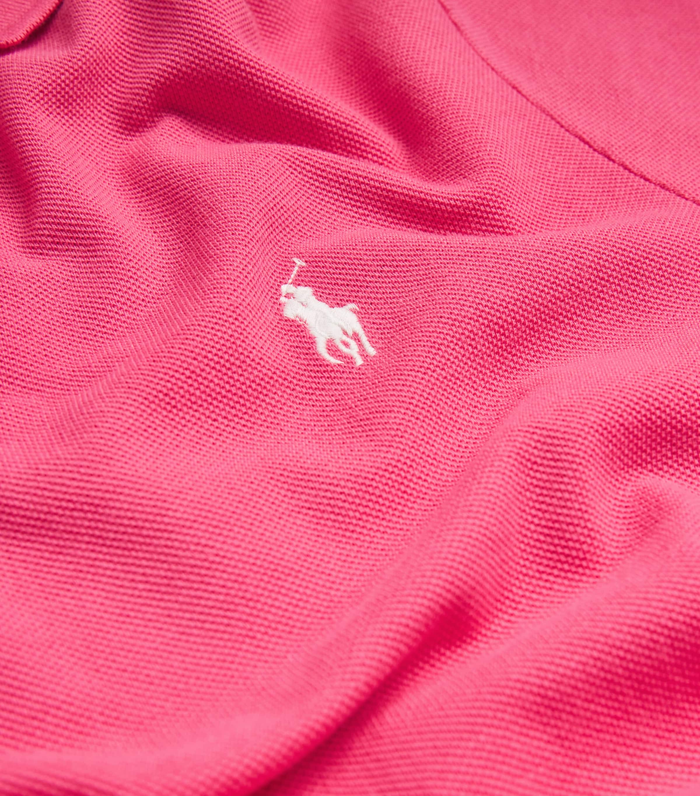 Polo Ralph Lauren Mens Cotton Mesh Custom-Fit Polo Shirt Hot Pink Image 5