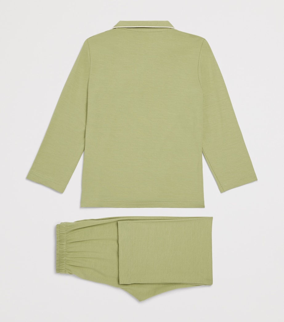 Derek Rose Kids Pyjama Set (3-16 Years) Green Image 2