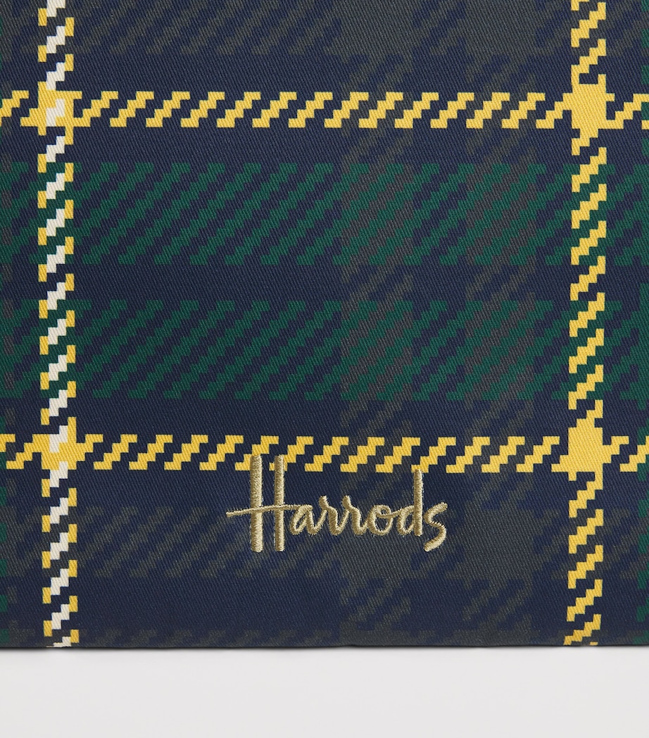 Harrods Tartan Zipped Tote Bag Navy Image 6