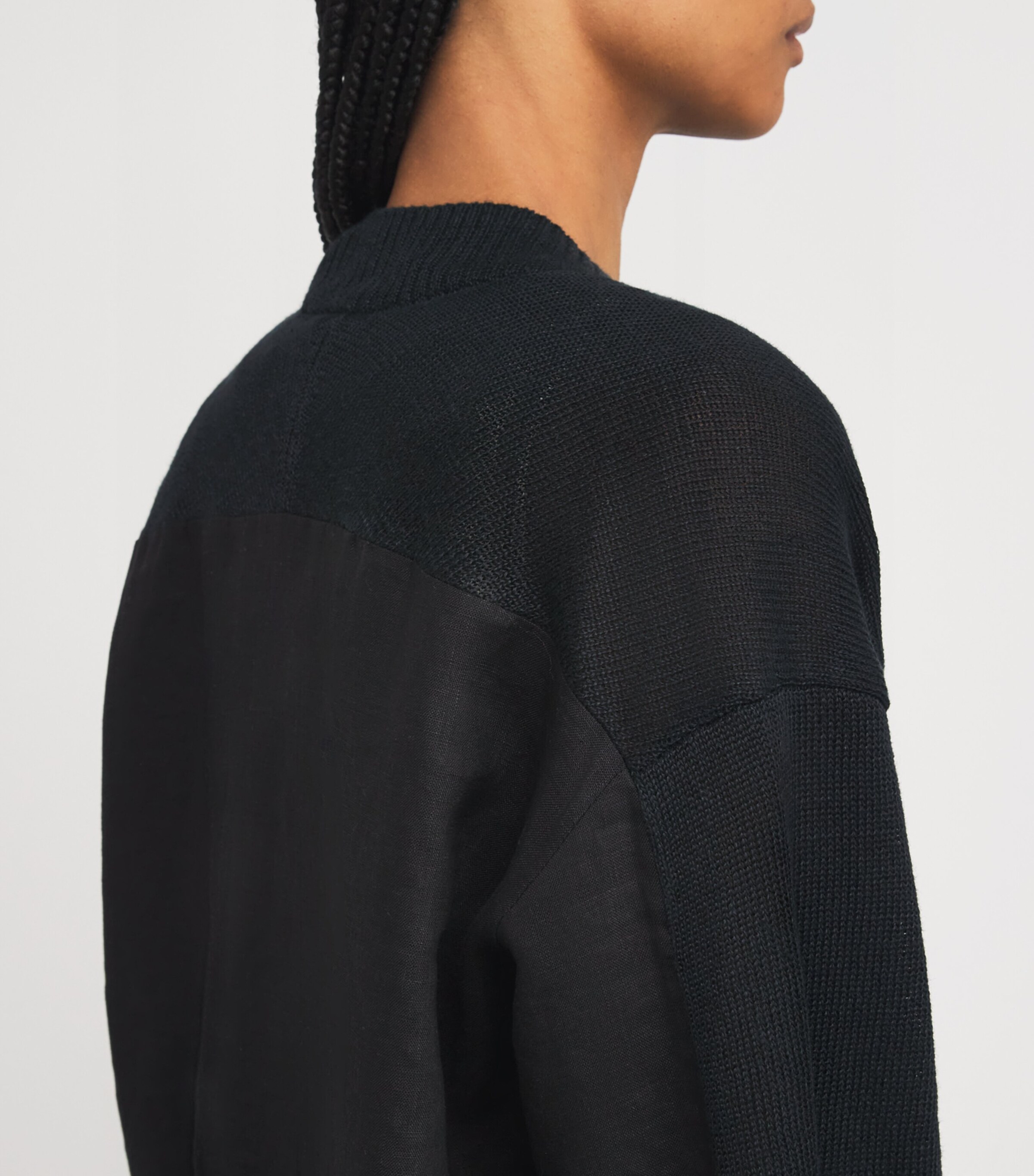 MAX&Co. Womens Linen-Blend Caridgan Black Image 5