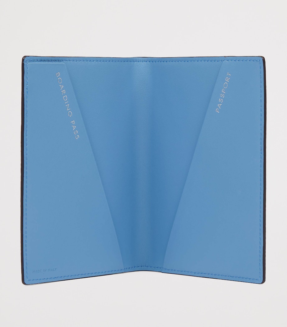 Panama Leather Stars Passport Cover NILE BLUE Image 2