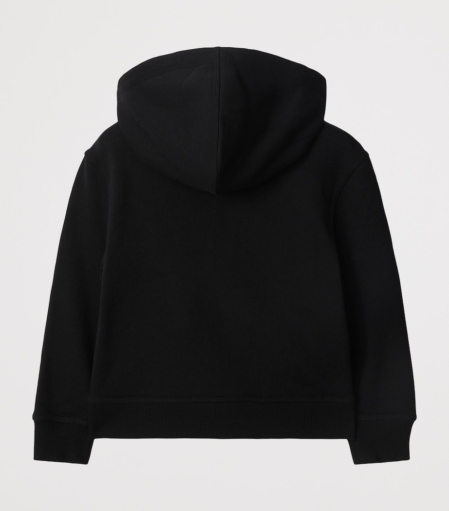 Cotton Check Patch Hoodie (3-12 Years) BLACK Image 2