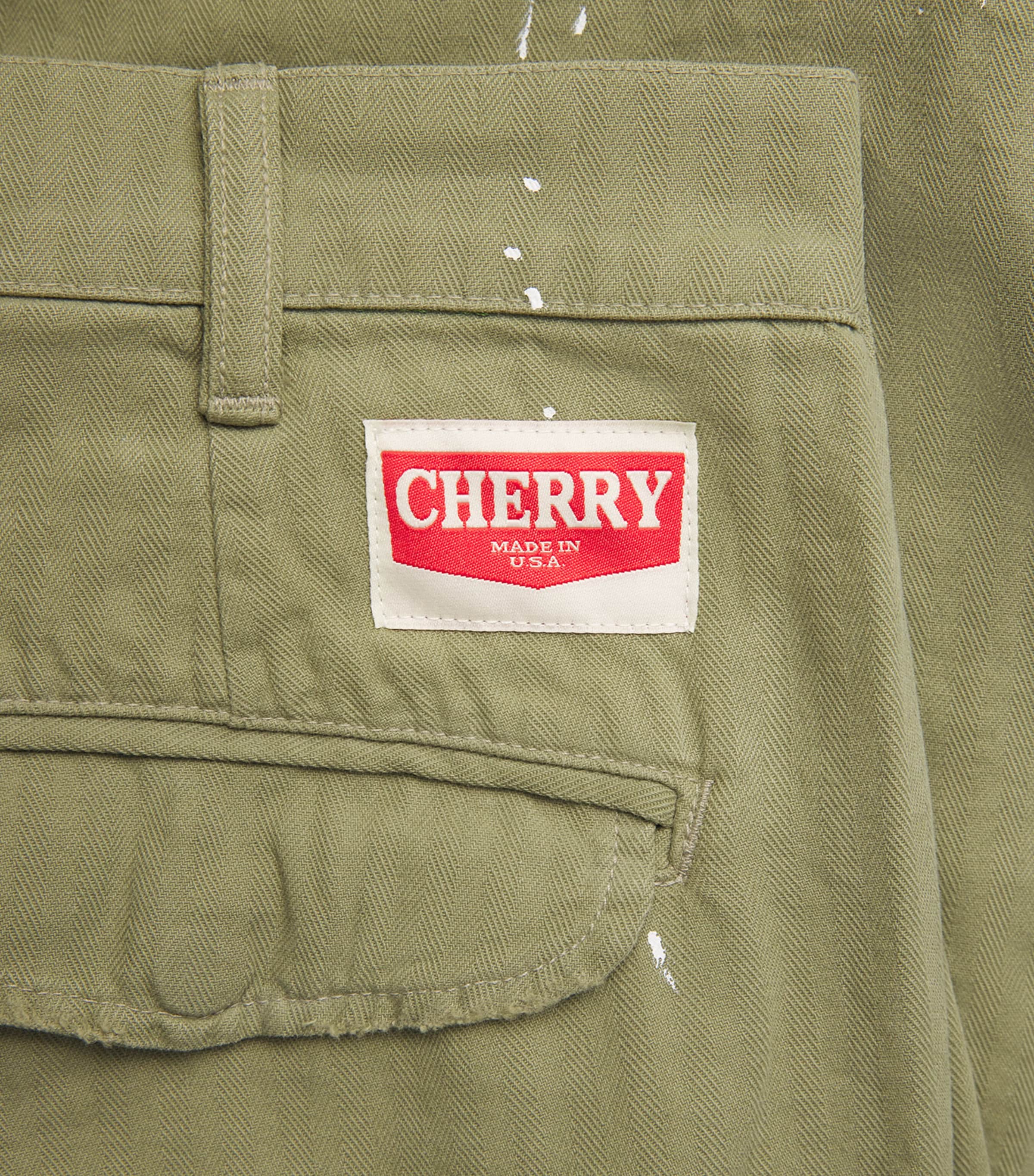 Cherry Los Angeles Mens Wide-Leg Cargo Trousers Green Image 6