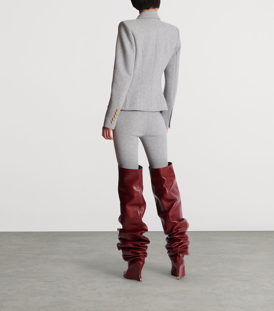 Wool-Blend Double-Breasted Blazer 9AD GRIS CHIN ECLAIR Image 6