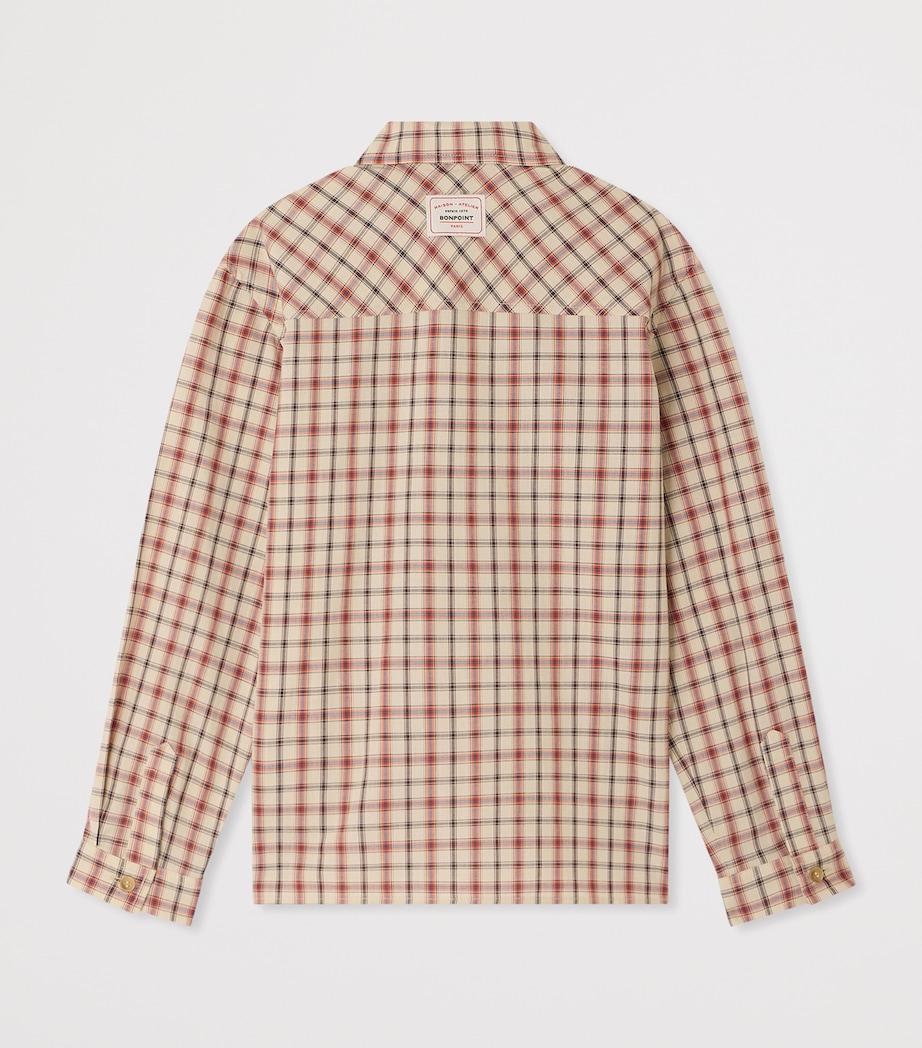 Bonpoint Cotton Check Shirt (4-8 Years) Carreaux Beige Image 2