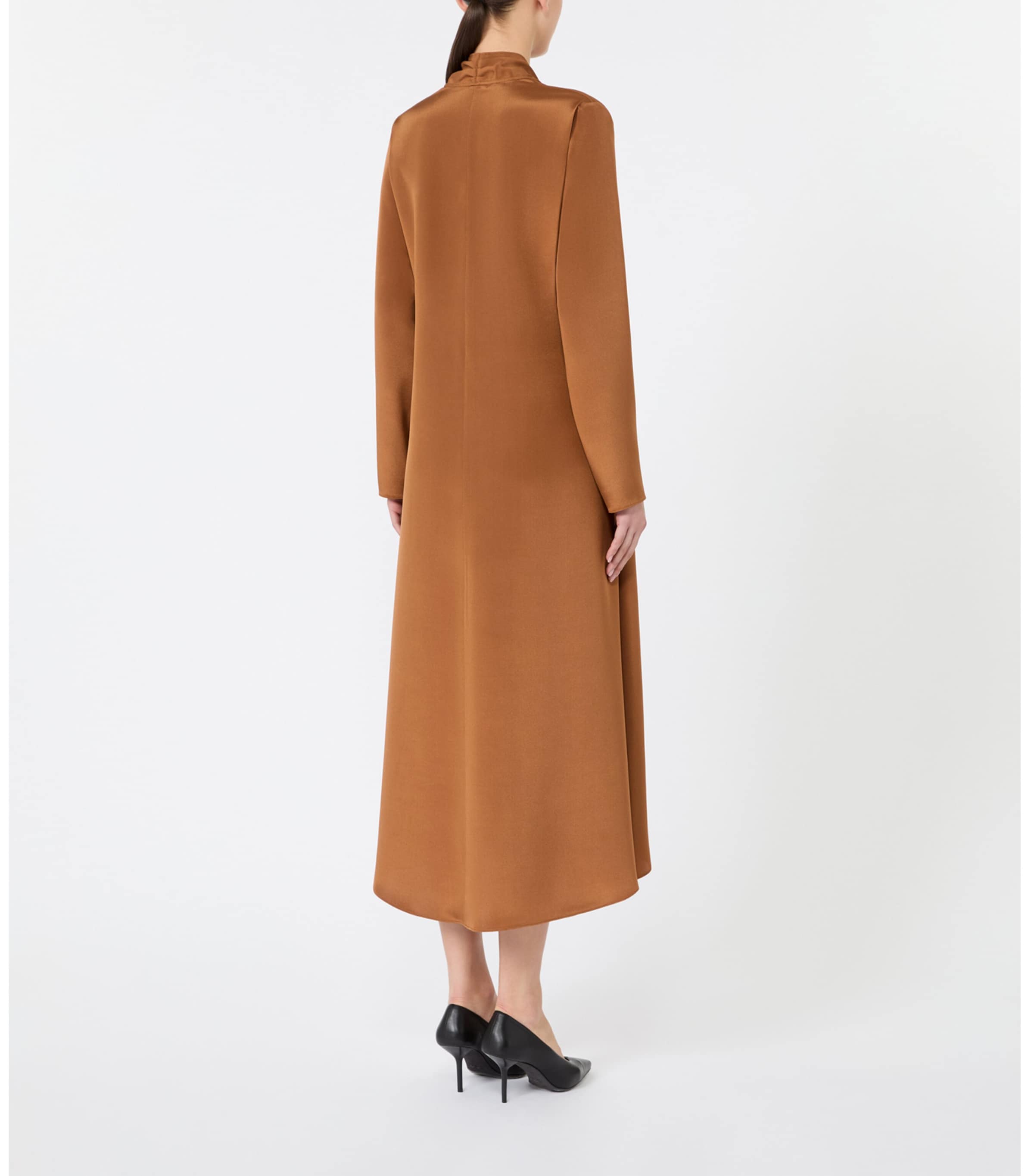 Max Mara Womens Silk Midi Dress Tobacco Image 3