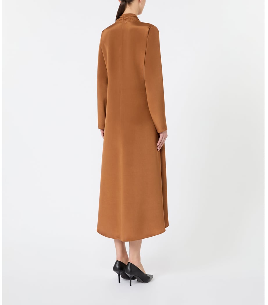 Max Mara Womens Silk Midi Dress Tobacco Image 3