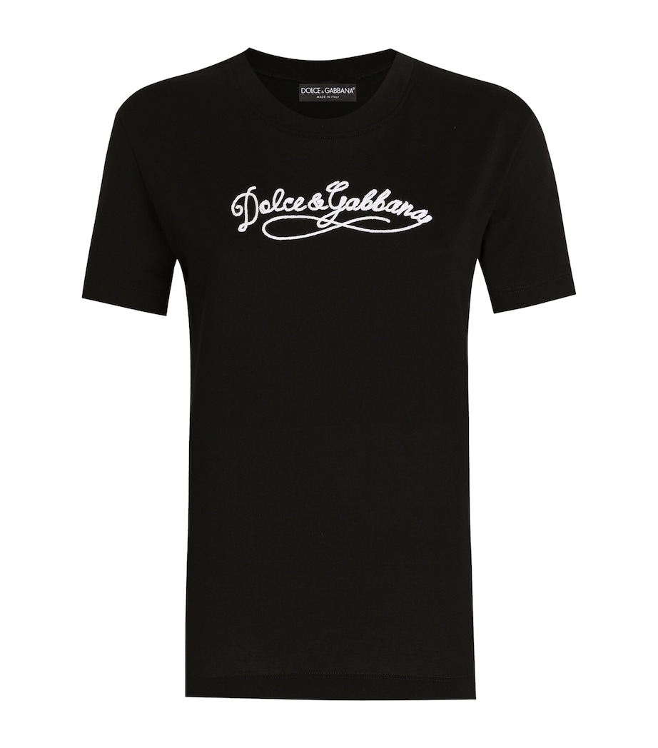 Cotton Embroidered Logo T-Shirt N0000-BLAC Image 1