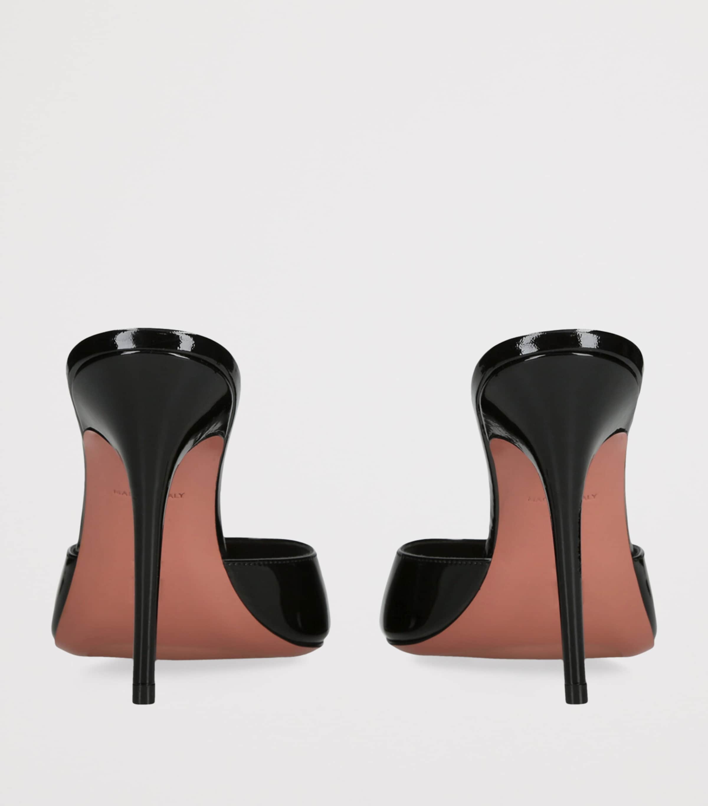 Patent Leather Elodie Heeled Mules 105 BLACK Image 2