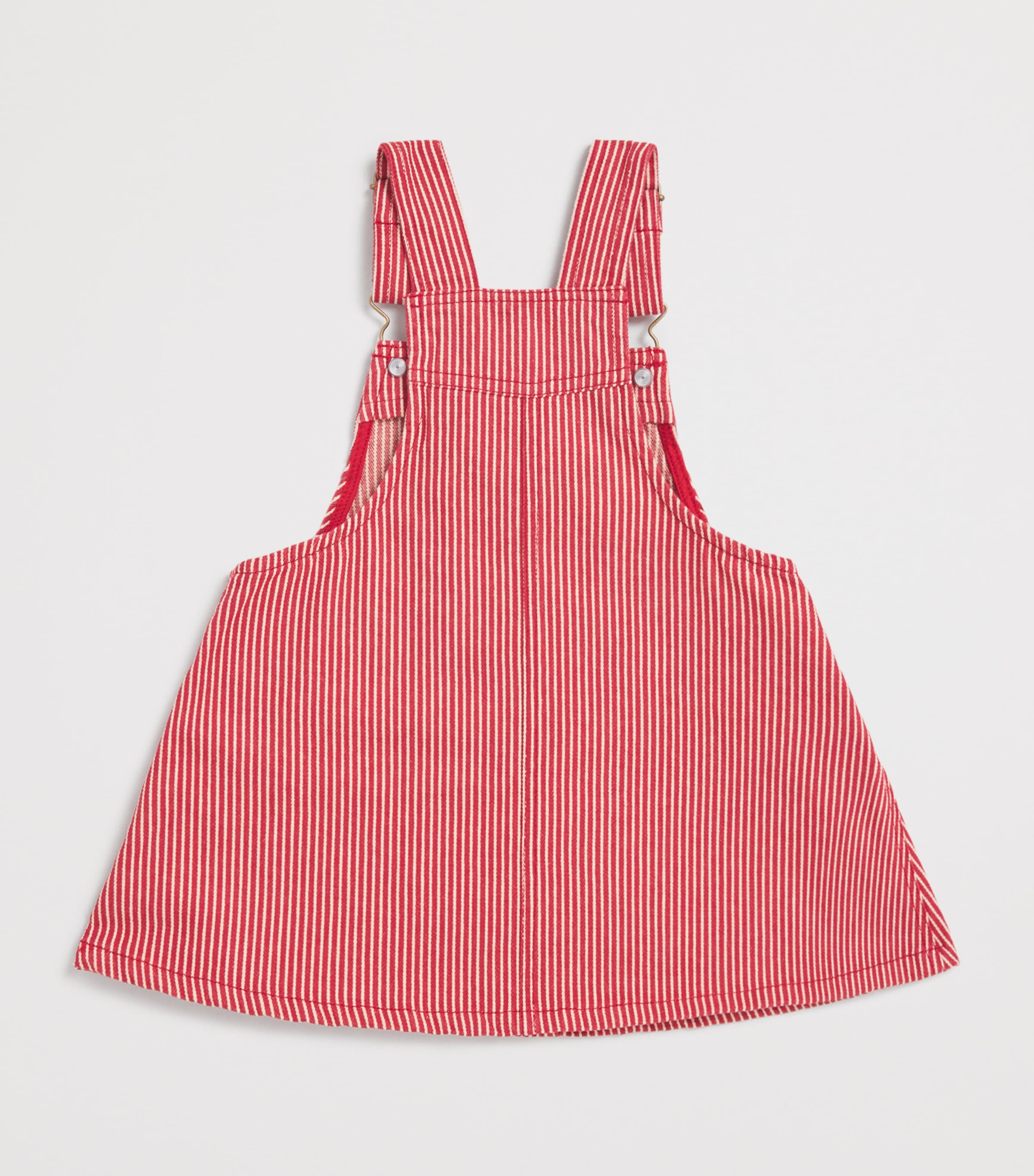 Denim Stripe Overall Dress (12 Months-4 Years) P25119 MILK ROUGE Image 2