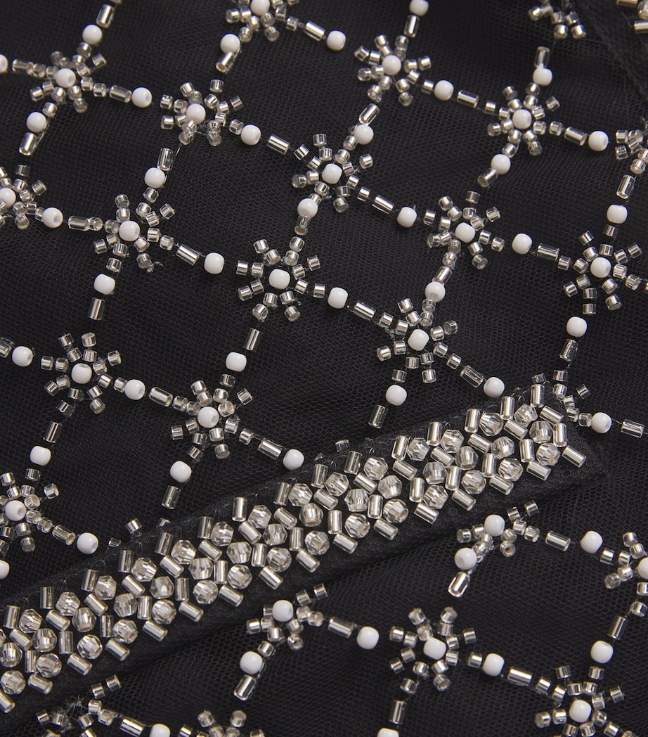 Mesh Beaded Top BLACK Image 5