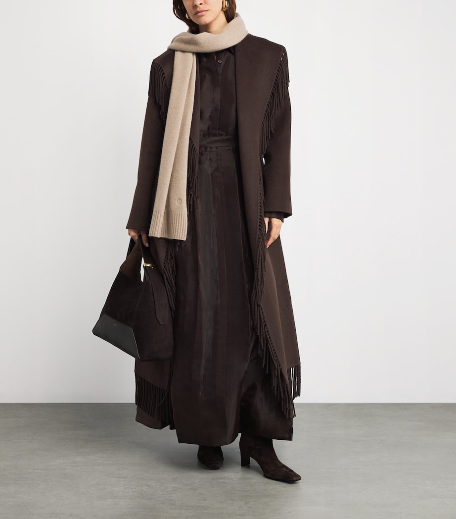 Wool Fringe Carrie Robe Coat CHOCOLATE Image 2