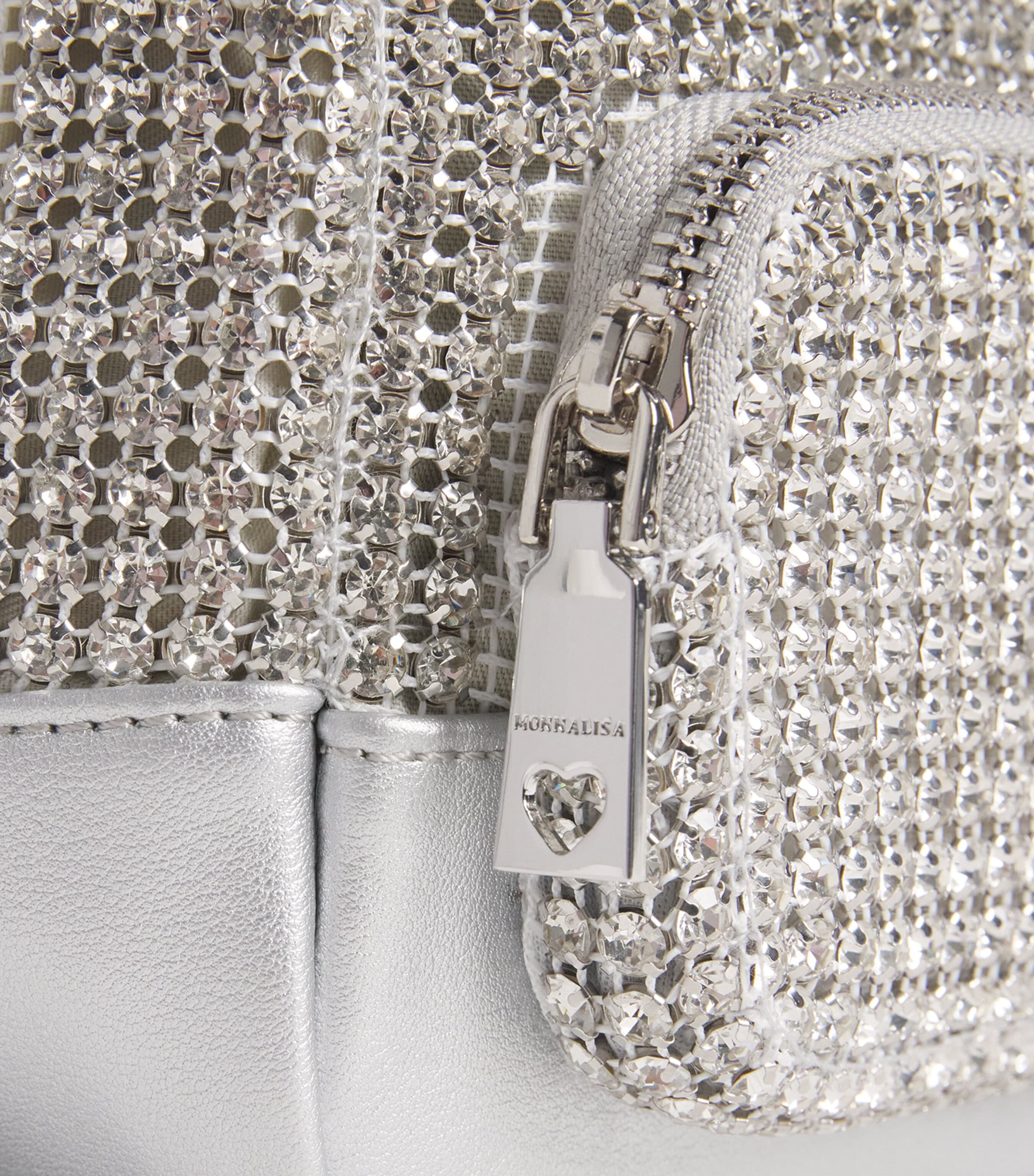 Monnalisa Rhinestone Backpack Argento Image 4