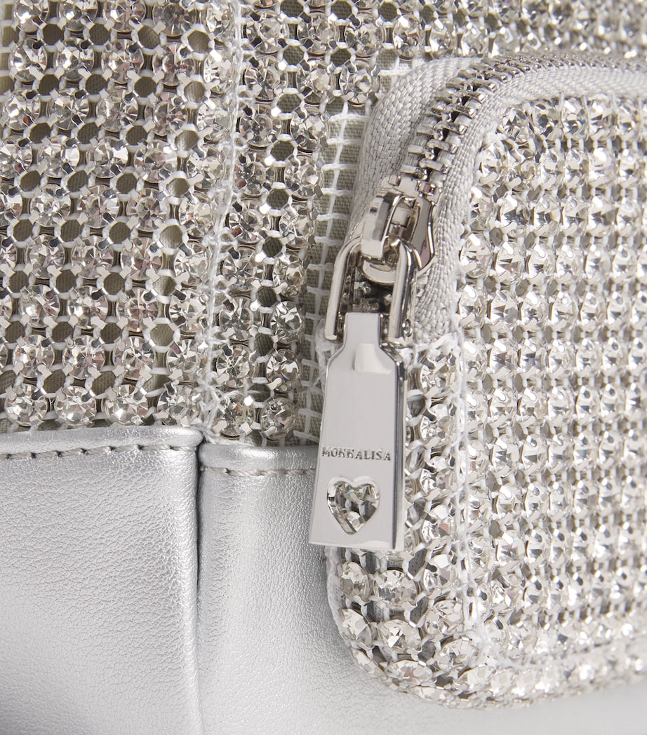 Monnalisa Rhinestone Backpack Argento Image 4