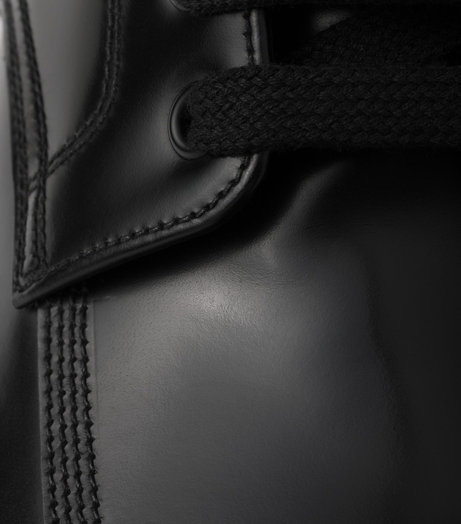 Leather Logo-Plate Lace-Up Boots F0002 Image 6