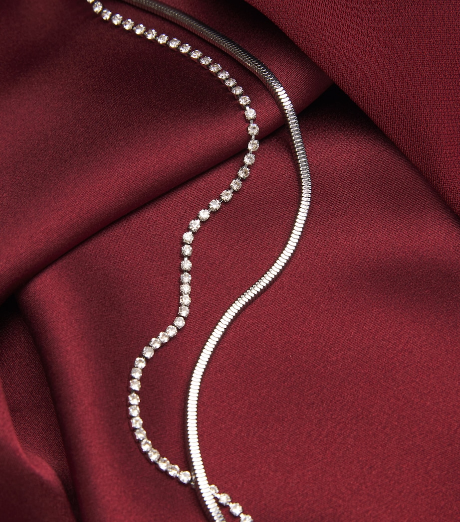 Crystal-Embellished Asymmetric Maxi Dress RASPBERRY Image 5