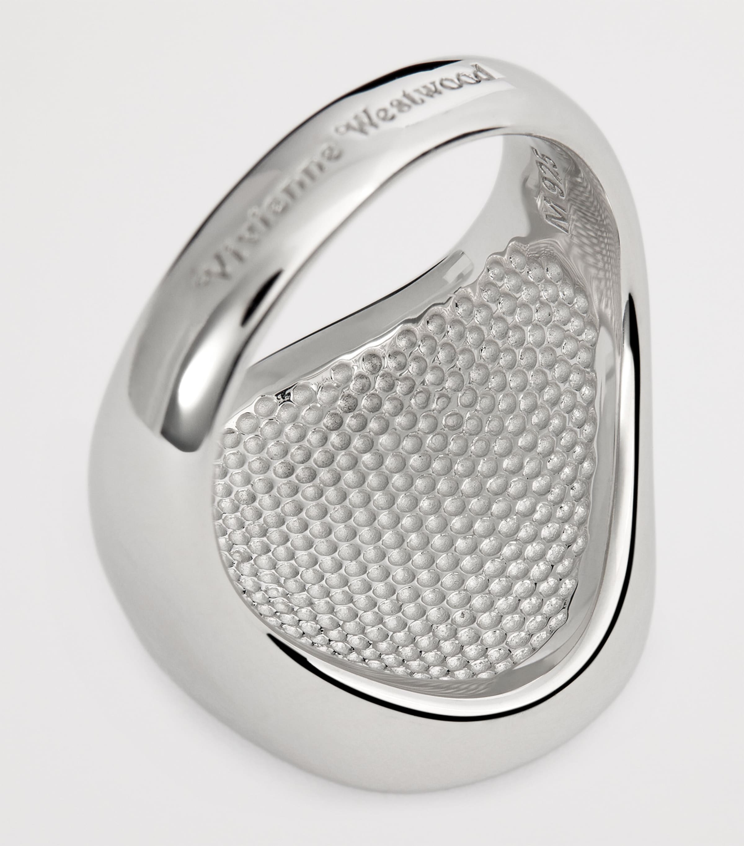Vivienne Westwood Rhodium-Plated Sterling Silver Orb Signet Ring