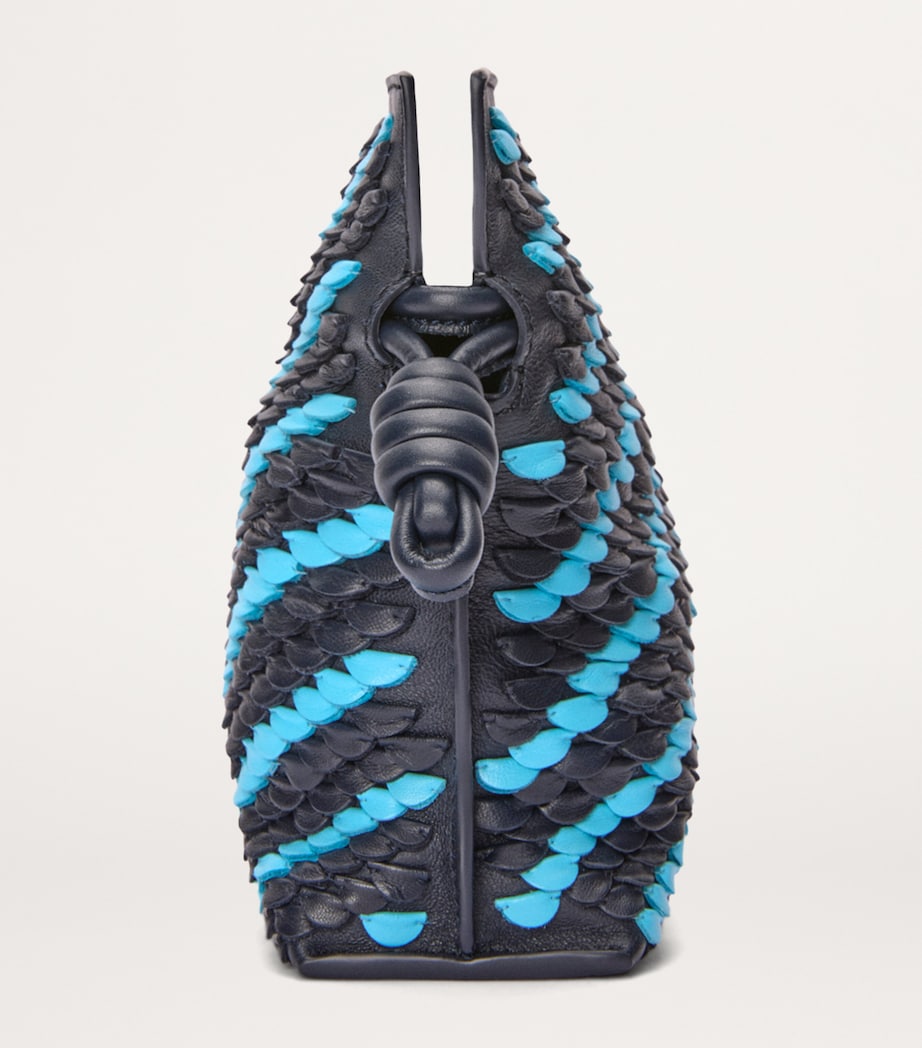 Mini Leather Scales Flamenco Clutch DARK INK/SKY BLUE Image 3