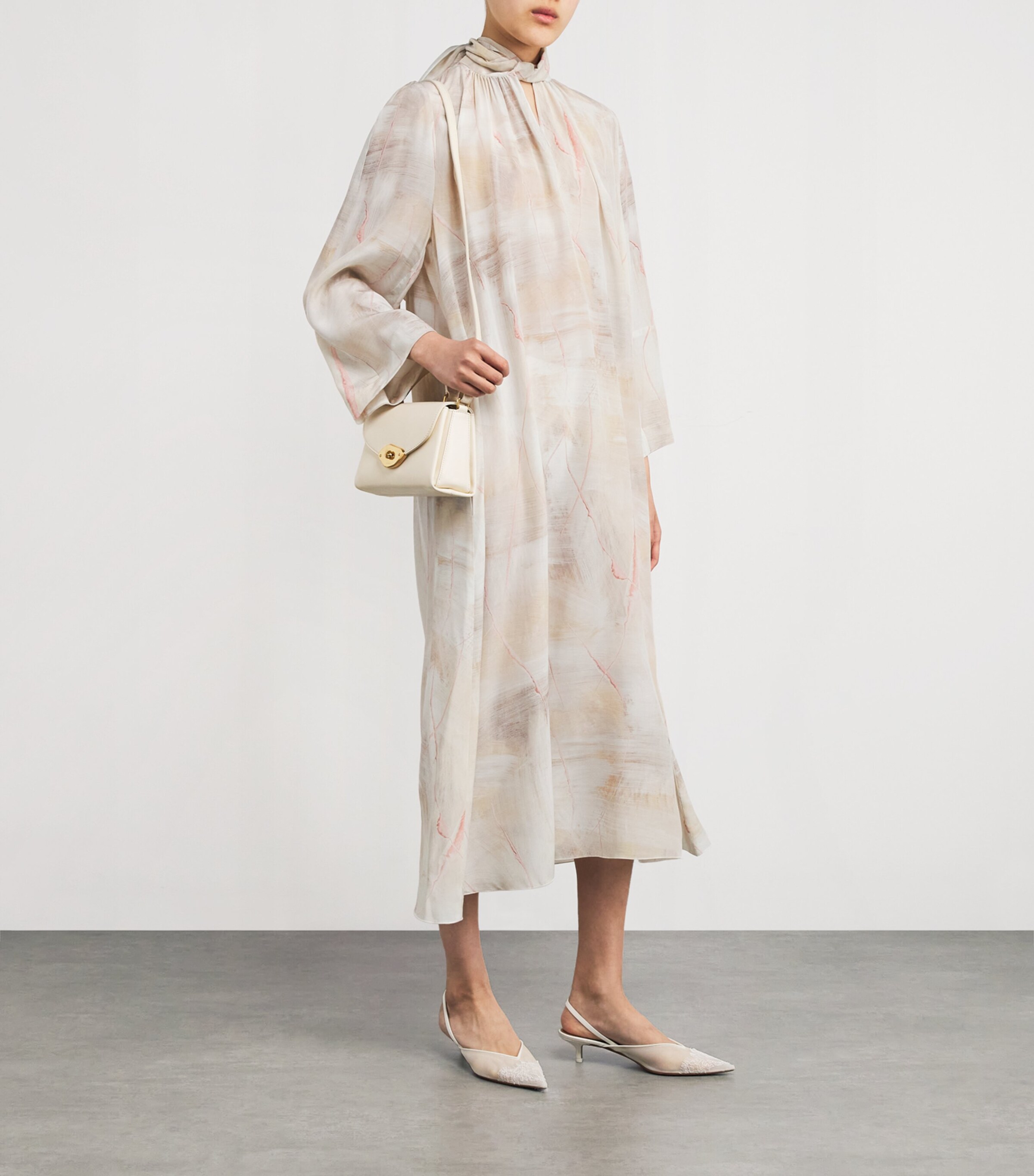 Fabiana Filippi Womens Silk Maxi Dress Burro/acro/peona Image 2