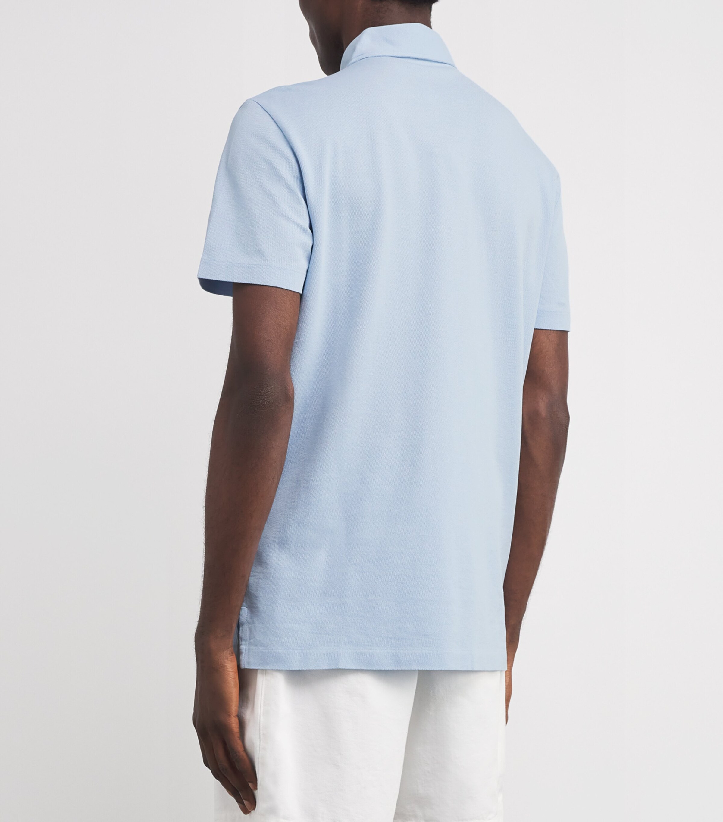Ralph Lauren Purple Label Mens Cotton Polo Shirt Chambray Blue Image 4