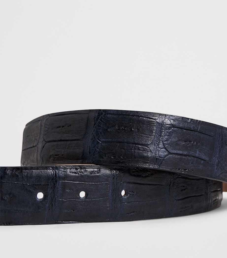 JACOB COHËN Crocodile Leather Belt Navy Image 5