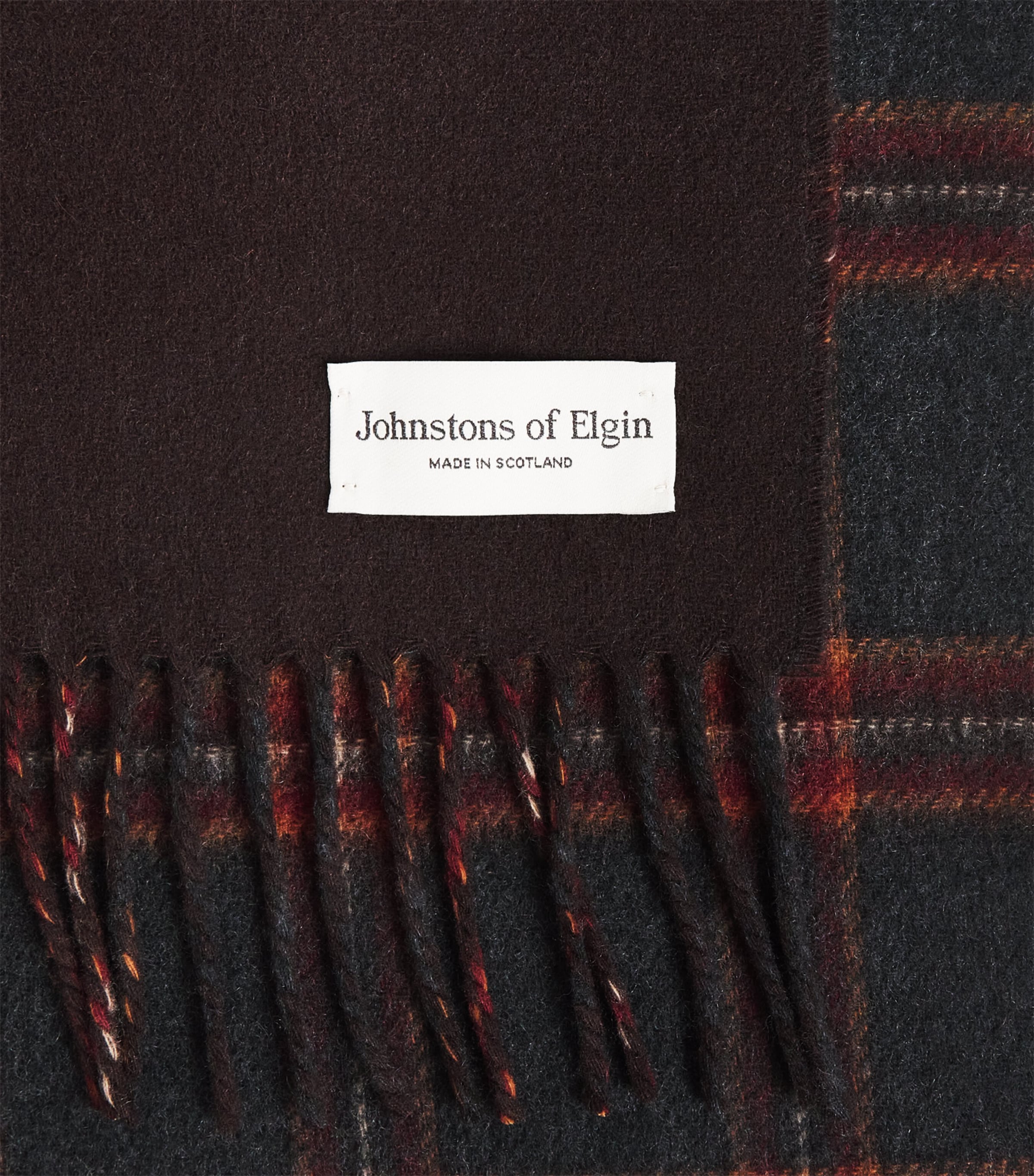 Cashmere Reversible Check Scarf RU7643 TARTAN/PLAIN Image 4