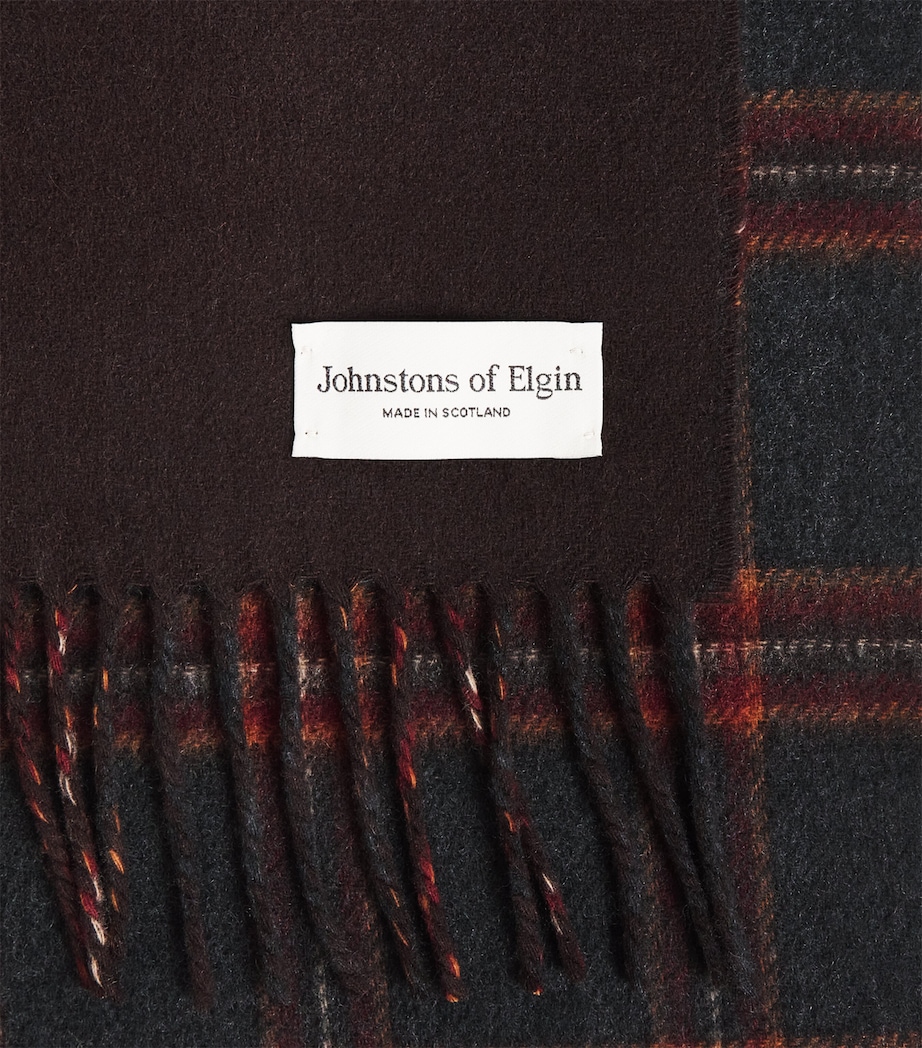 Cashmere Reversible Check Scarf RU7643 TARTAN/PLAIN Image 4