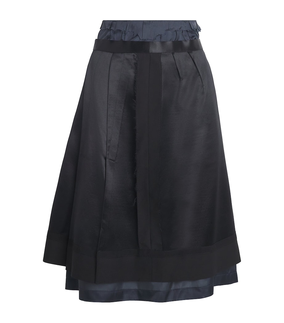 Wool-Silk Midi Skirt 900 BLACK Image 1